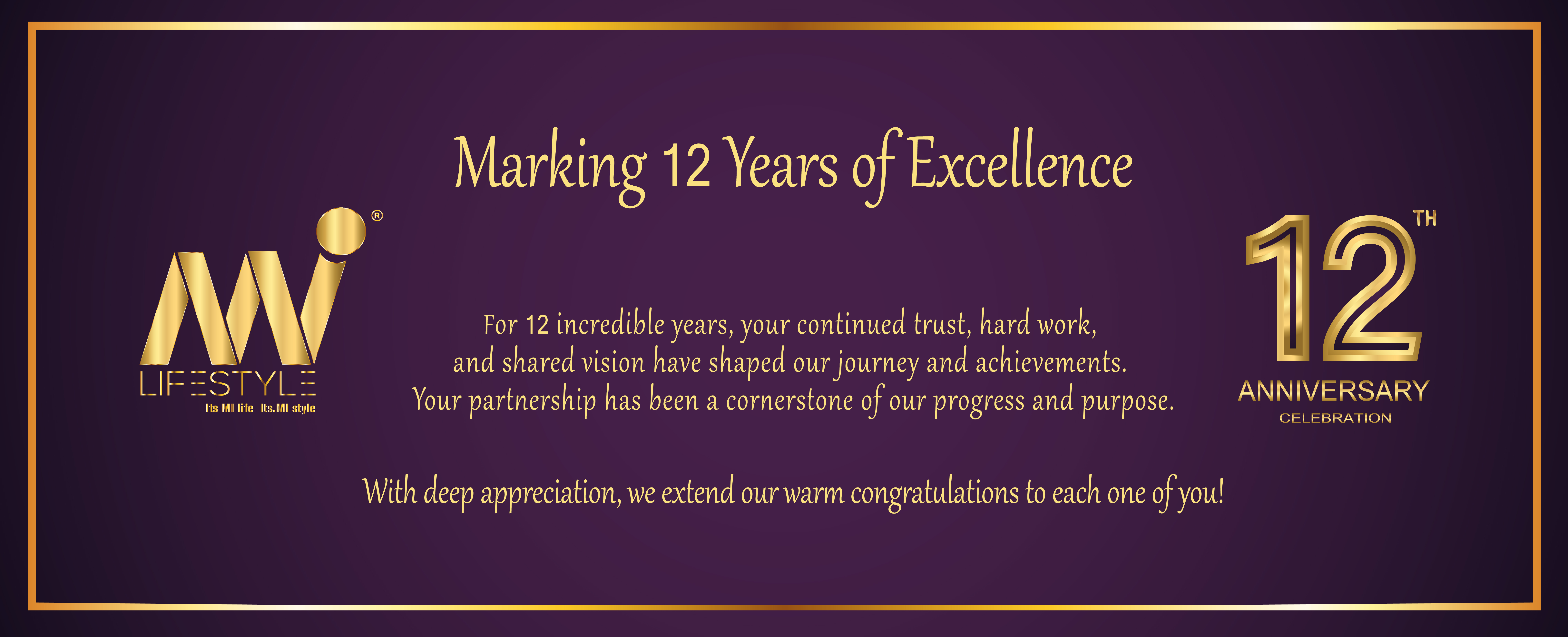 12 th Anniversary Mi Banner